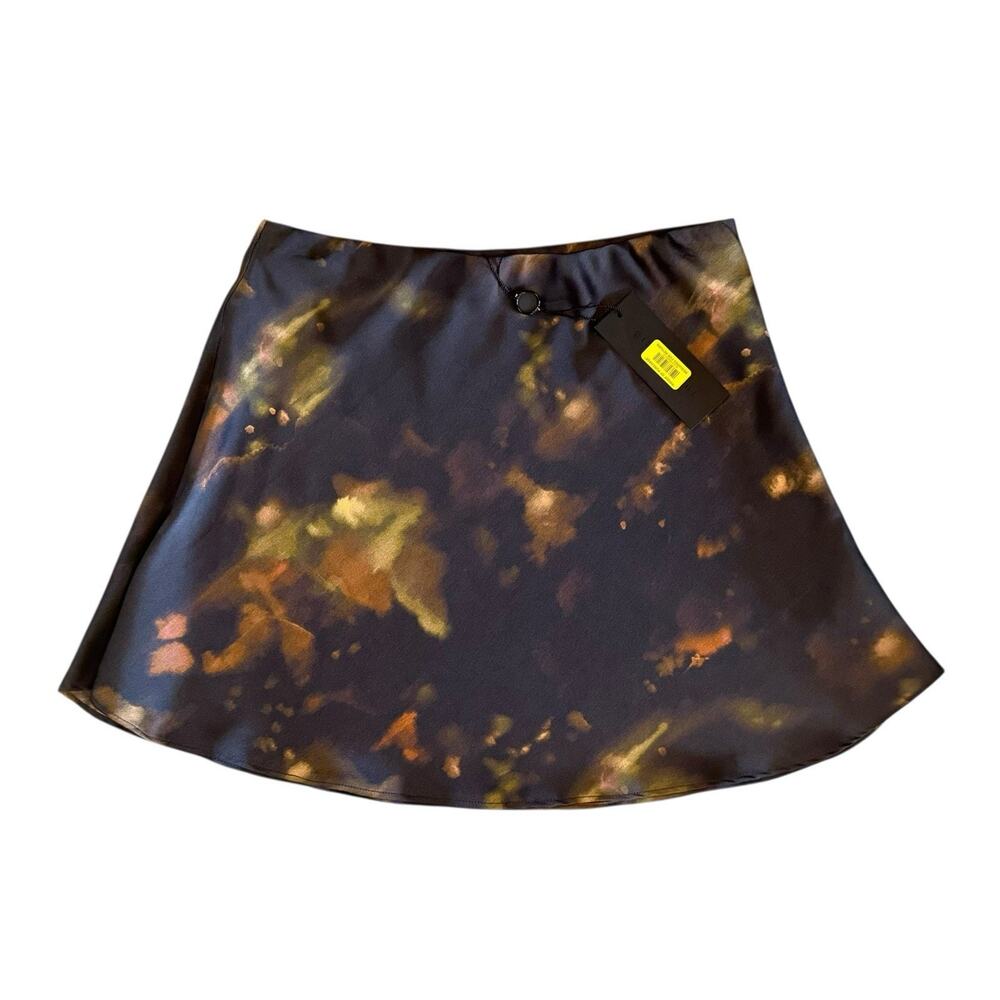 NWT Gianni Bini Charlie Blur Satin Black Desert Mini Skirt Womens Size Small $79 - Picture 3 of 15